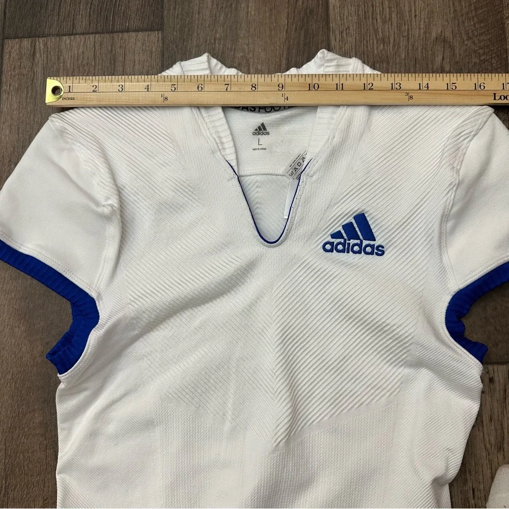 Adidas Techfit Primeknit Football Jersey Men’s Sz L White Compression Top